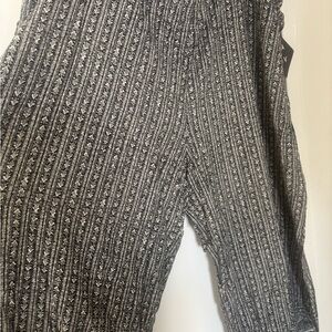 Ava Viv Black and Cream Patterned Pants